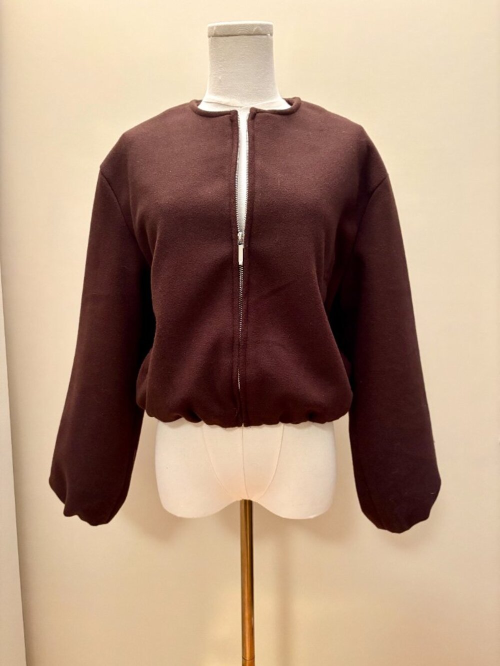 Zara Brown Bomber Jacket - Picture 3 of 11